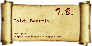 Toldi Beatrix névjegykártya